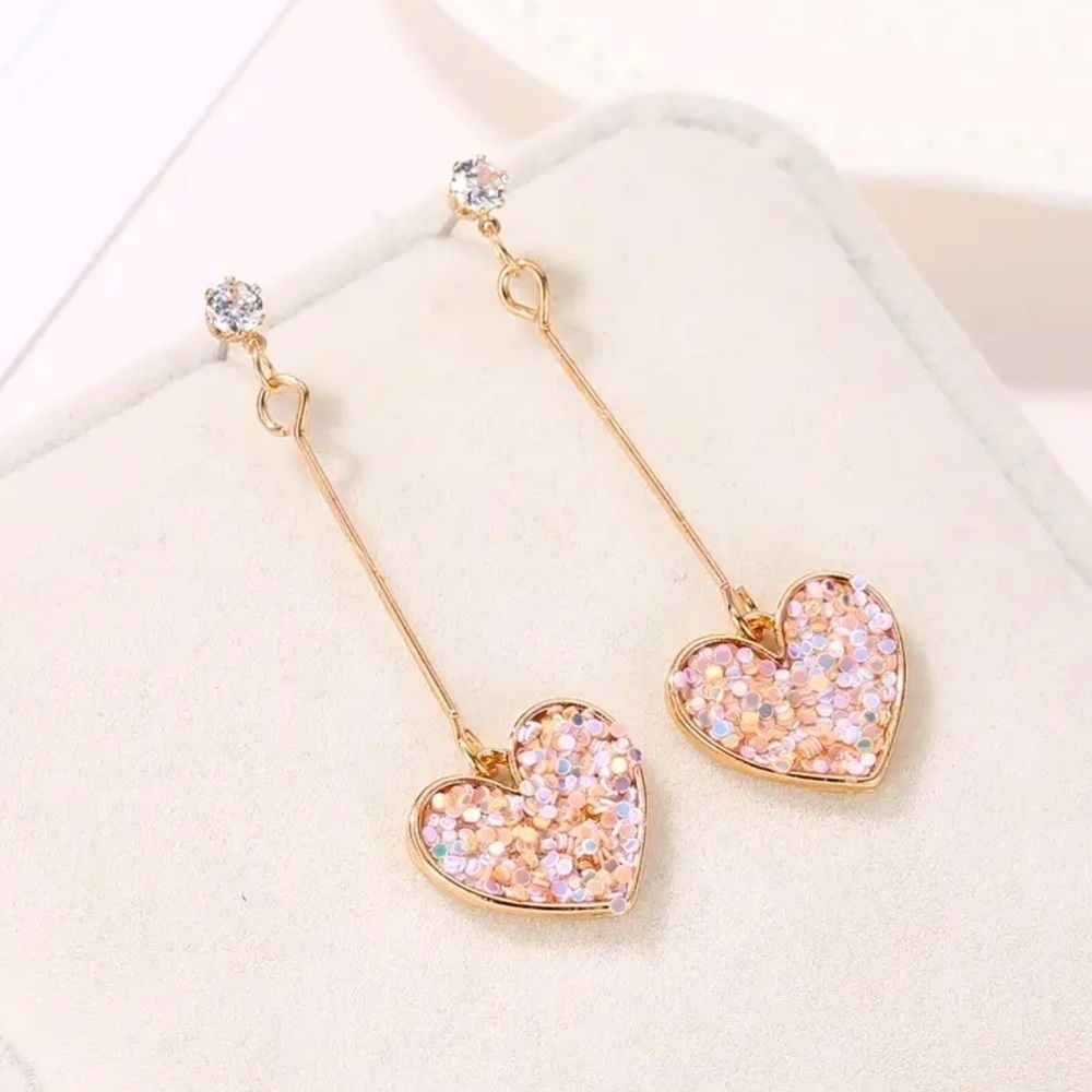 Heart Drop Sparkle Earrings